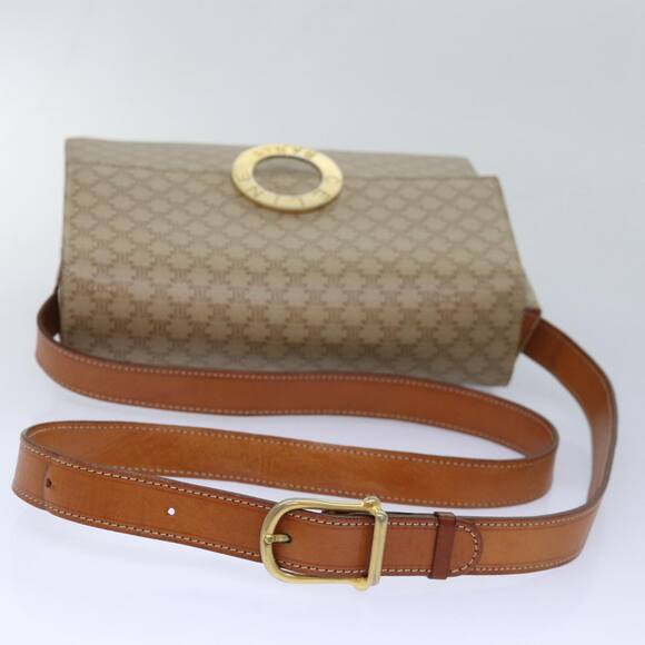 CELINE Macadam Canvas Shoulder Bag Beige - Picture 7 of 13